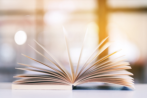 Ein aufgeschlagenes Buch mit sichtbaren Seiten.
